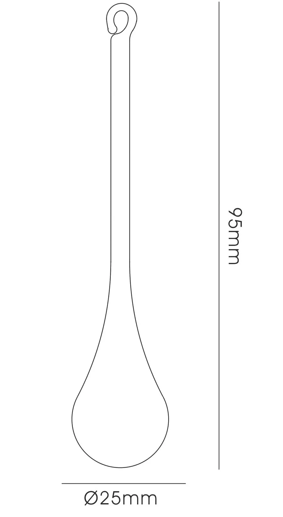 Glass Droplet Without Ring 95mm C60035  Diyas Crystal Droplet